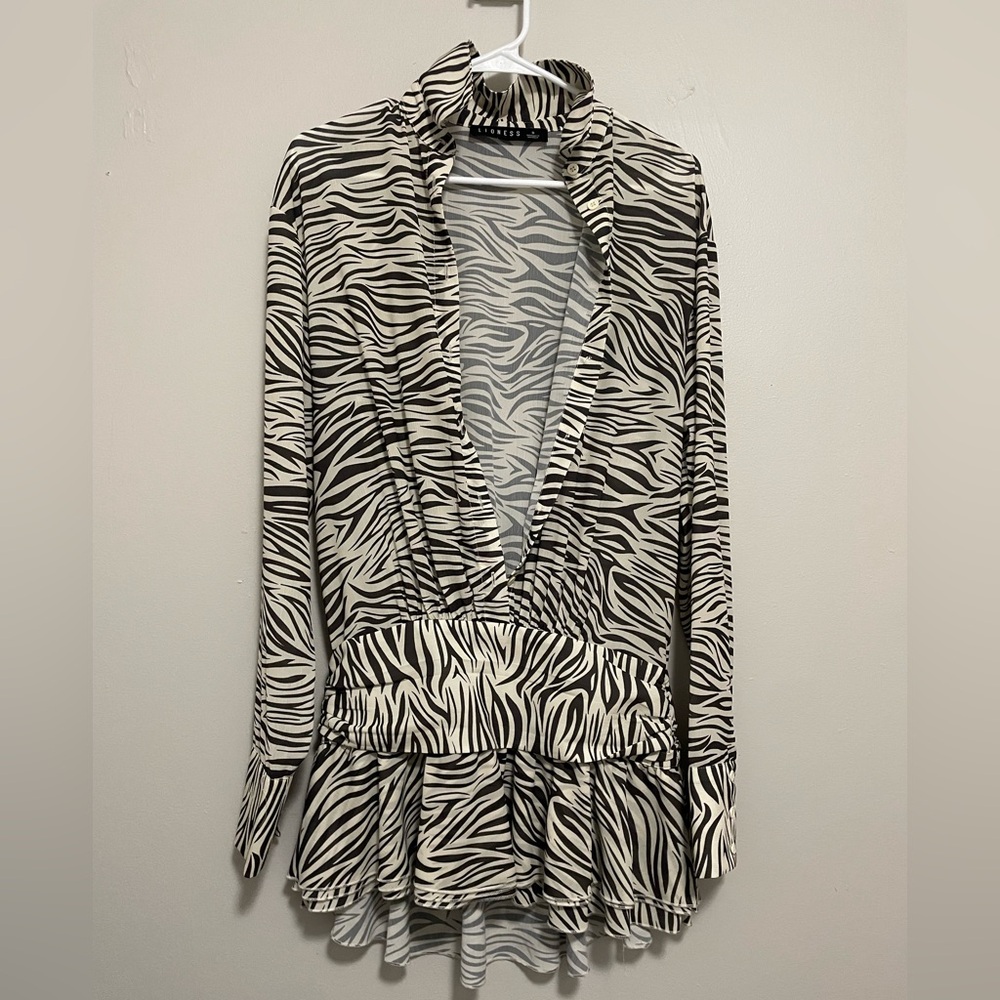 Lioness Zebra-Print Mini Dress